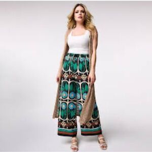 House of Harlow 1960 Green and Blue Wide Leg - Size M
